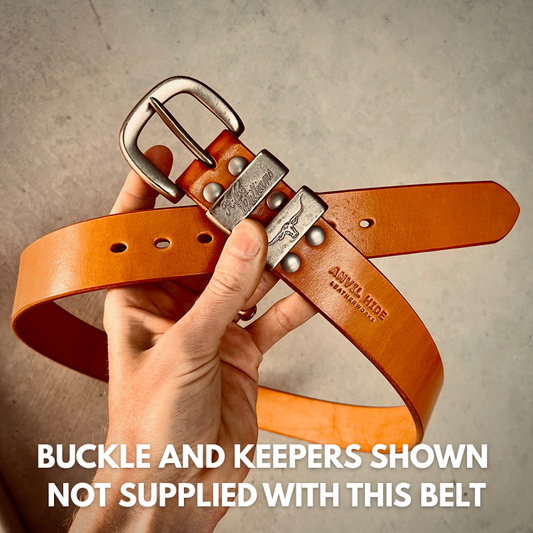 “Bring your own buckle” belt