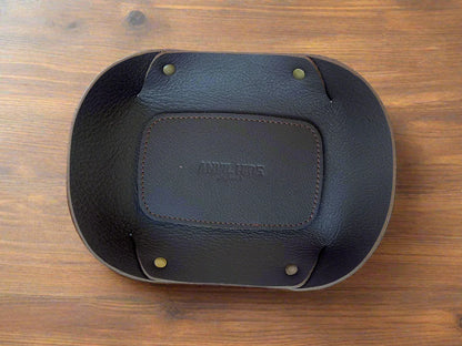 Leather valet tray